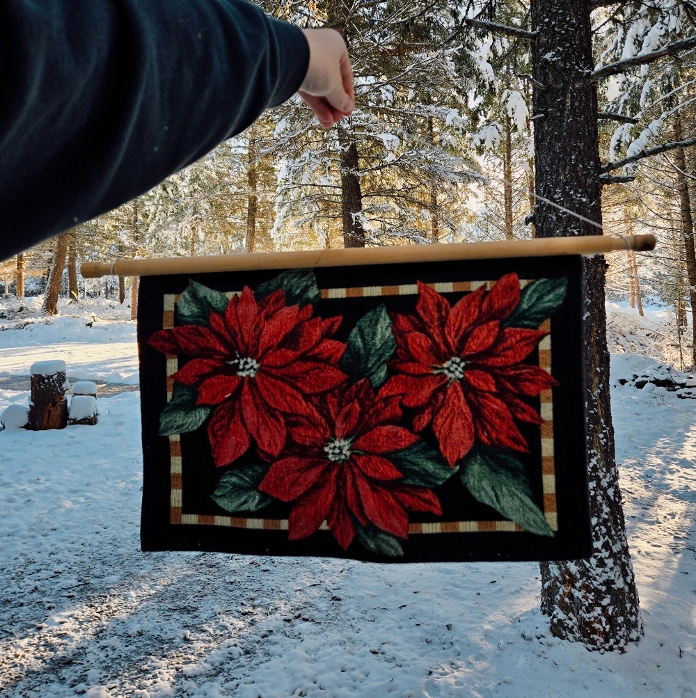 Vintage Poinsettia Tapestry